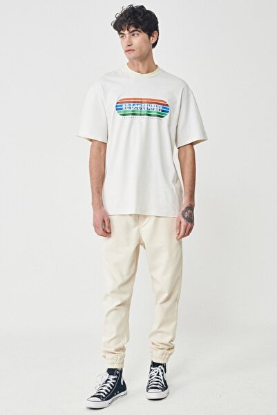 Lee Loose Fit Relaxed Fit 100% Cotton Crew Neck Light Gray T-Shirt