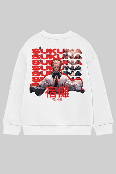 SELF CONTROL Jujutsu Kaisen Sukuna Oversize kroj Unisex majica - prednji i za...