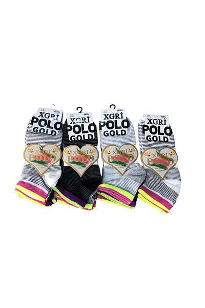 Kandilli 12 броя XGRİ POLO дамски чорапи с ботуши, 3 броя, размер 35-40