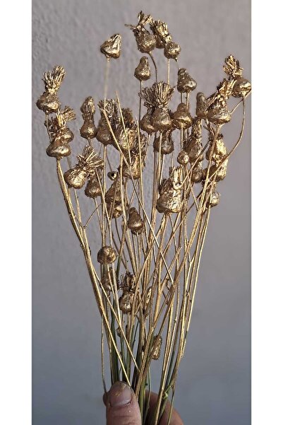 kutmen زهرة التوليب الذهبية الصغيرة المذهبة 15 فرعًا