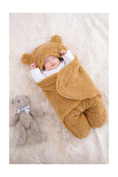 Allmart بطانية أطفال بغطاء للرأس، كيس نوم قطني ناعم ودافئ لحديثي الولادة في ا...