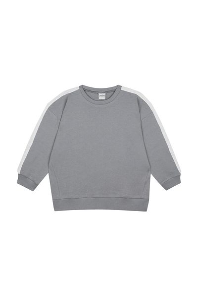Antebies White Contrast Gray Sweatshirt and Pants Set