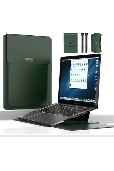 TEKNETSTORE Apple Macbook Air 15 بوصة M2-m3 2023/2024 A2941 A3114 - حقيبة جلدية متوافقة مع الحامل