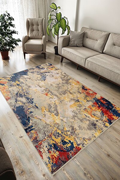 YTR HOME Dijital Baskı Yıkanabilir Kaymaz Taban Dekoratif Salon Mutfak Halısı...