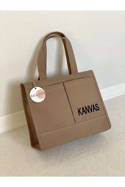 BAGLOVİS Μεγάλη κεντημένη πάνινη τσάντα ώμου