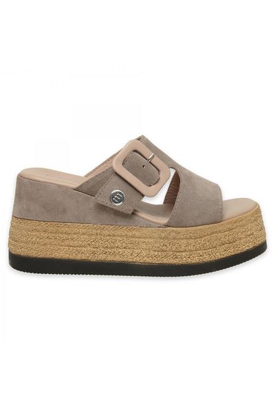Mammamia Γυναικείες παντόφλες D24Yt-2305Z Mink Wedge Heel