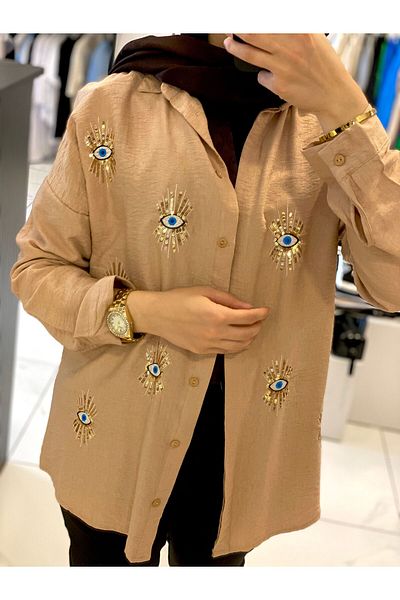 MEFA GİYİM Stylish Shirt with Stone Detail
