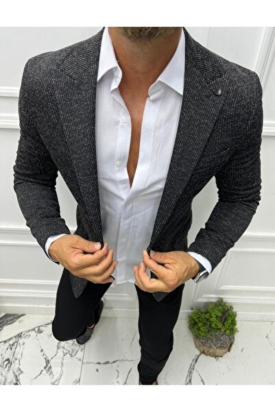 leonmen Italian Style Slimfit Slim Fit Men's Blazer Single Jacket