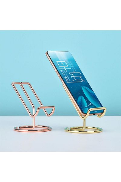 Miniminti Suport pentru telefon de birou din metal bronz