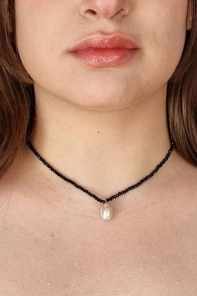 KRIMO Itzy Ryujin - Black Crystal Beaded Necklace
