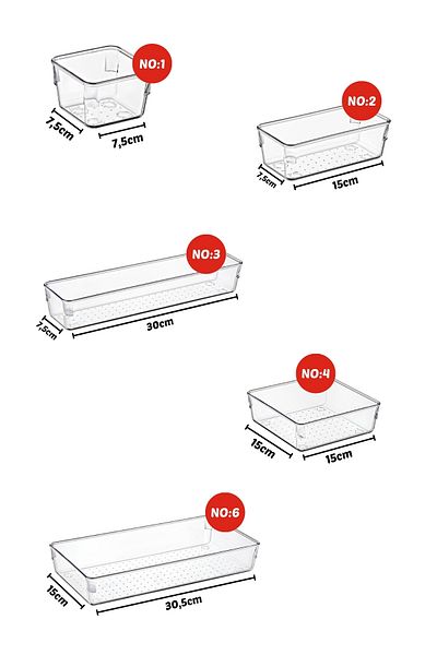 Nandy Home 12 Τεμάχια Εσωτερικό Συρτάρι Punto Συρταριέρα Organizer ΔΙΑΦΑΝΗ