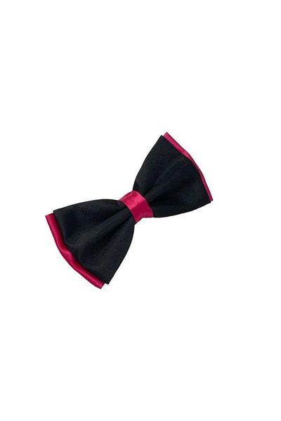 Brianze Satin Bow Tie - Black Fuchsia