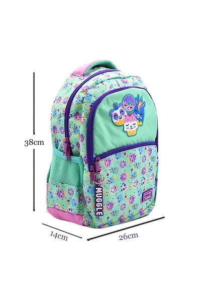 MUGGLE 3 Compartment Cookie School Backpack Turquoise MU-8560