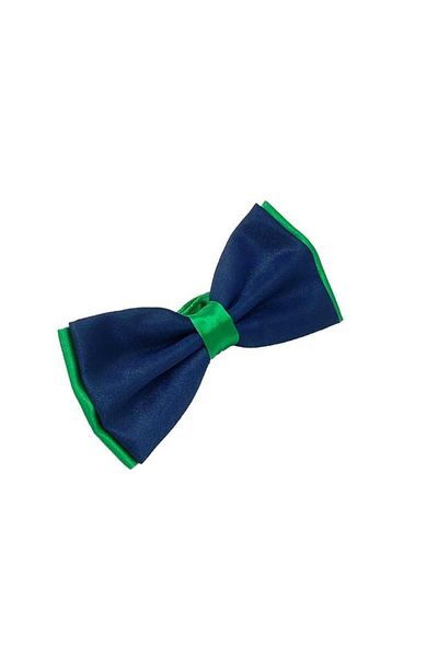 Brianze Satin Bow Tie - Navy Blue Green