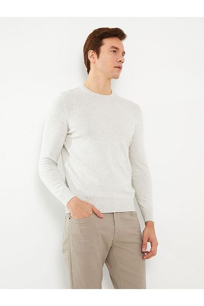 LC Waikiki LCWAIKIKI Pulover pentru bărbați, cu mânecă lungă, cu decolteu, Indigo Melange