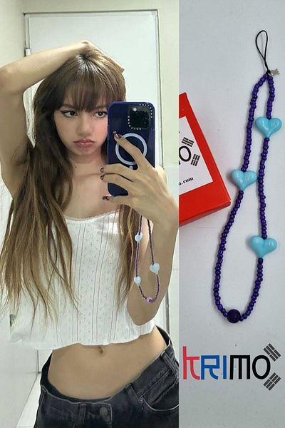 KRIMO Kpop Blackpink Lisa Heart Phone Charm Ornament