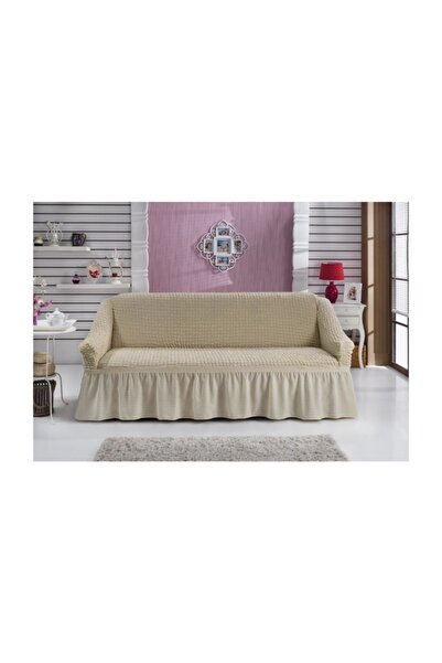 Karna Home 2 Seater Cotton Sofa Cover Natural