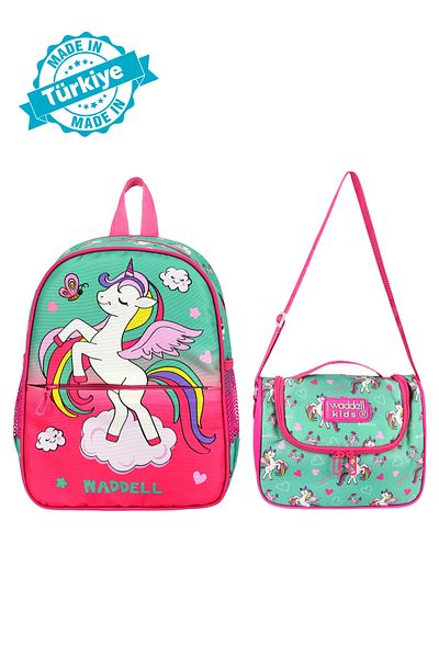 Waddell FuchSia Unicorn LicenSed - Kindergarten Backpack and Thermal Lunchbox