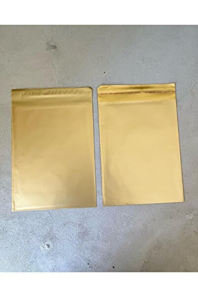 mey OFFICIAL Gold Rengi Metalize Hediye Paketi 17*25 Cm 10'lu