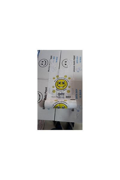 ECOPLAST Smiley Face Printed Roll Bag Medium Size 100 Pieces