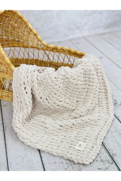 MATRAK HOME Puffy El Örgüsü Çok Amaçlı Wellsoft Bebek Battaniye Taş