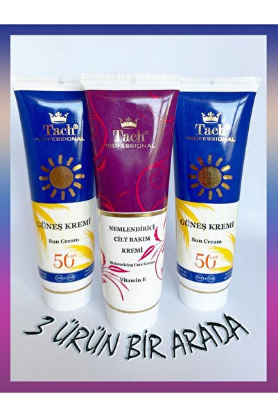 tach 50 Faktör Güneş Kremi B5 Vitaminli Kolajen Katkılı Nemlendirici Bakım Kr...