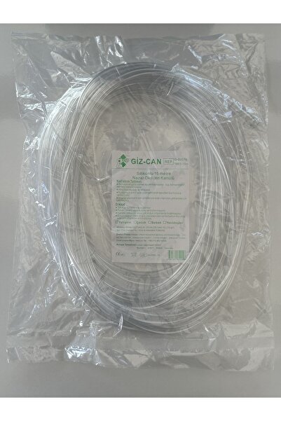 Giz-Can Oksijen Kanülü 15 METRE Silikonlu Nazal Kanül Yetişkin