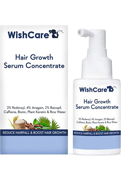 WishCare سيروم نمو الشعر المركز 3% ريدنسي 4% أناجين 2% بايكابيل الكافيين البيوتين الكيراتين النباتي وماء الأرز