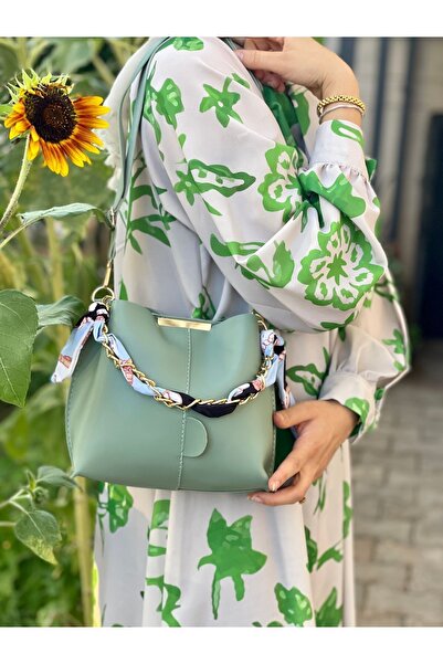 ESTUTE Γυναικεία τσάντα 2 pack από μαλακό δέρμα 3 θέσεων και τσάντα ώμου με μαντήλι και αξεσουάρ αλυσίδας