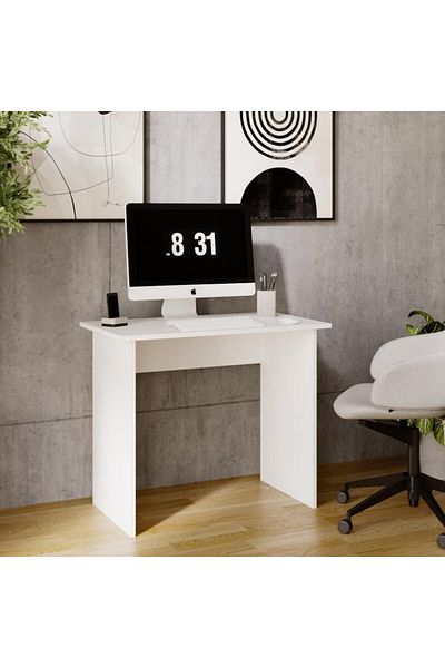 Modern home مكتب أبيض بسيط وحديث 80 سم