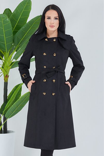 Wazze Black Trench Coat