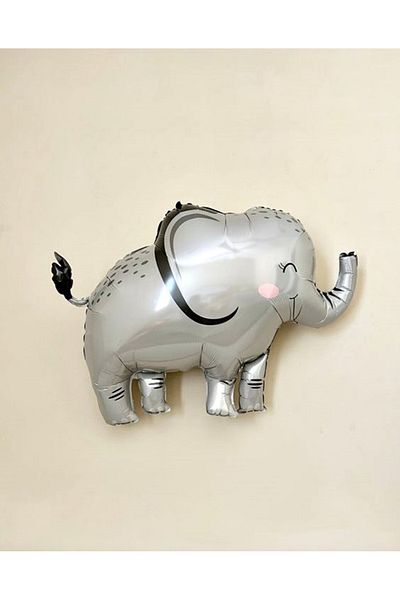 Parti Station 1 Year Old Birthday Cute Elephant Balloon Set - Safari Concept, Cream Color