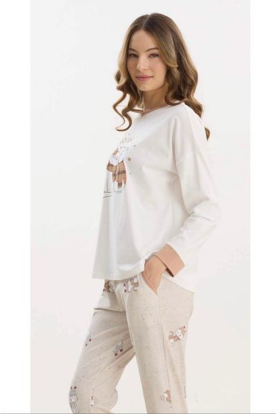 Sevim Can Friendy Cat Cotton Pajamas Set
