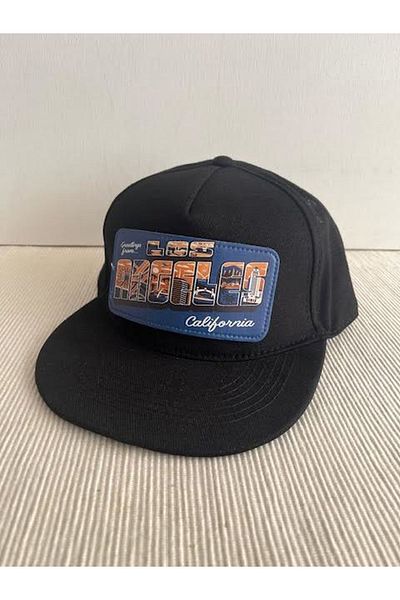 CosmoOutlet Unisex Black Hip Hop Cap with Passing Slogan for Los AnGeles - Detachable Bench Logo