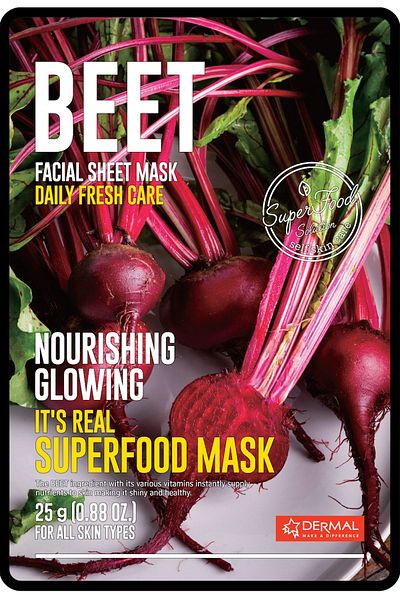 Dermal 25 Gr Superfood Beetroot Mask - Nourishing and Revitalizing, for All Skin Types