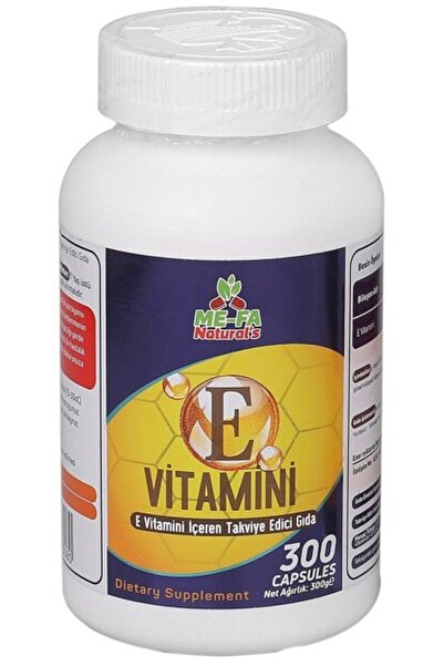 Mefa Naturals Vitamin E 300 Softgels 400 Unite Yeni Ürün 2025/11 Madein Turkey