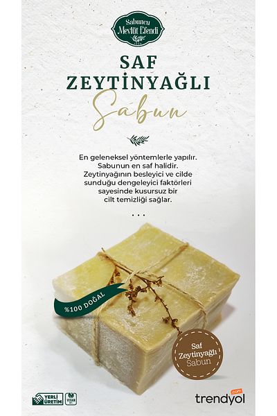 Sabuncu Mevlüt Efendi Pure Olive Oil Soap 450 gr (3 PCS)