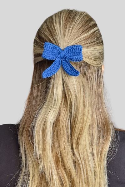KRIMO Knitted Elastic Women's Hair Clip - Bow