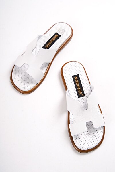 NESLİHAN KÖK Women's Genuine Leather Daily Orthopedic Slippers