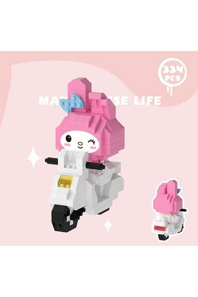 synshop Sanrio Y2k My Melody - هدية أحجية مكونة من 334 قطعة تعليمية ودراجة نارية