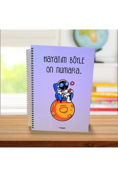 ÇİLEKHOMEAVM دفتر ملاحظات مدرسي ذو غطاء صلب لرائد الفضاء بلون أرجواني - مذكرة يومية ومفكرة جدول الأعمال