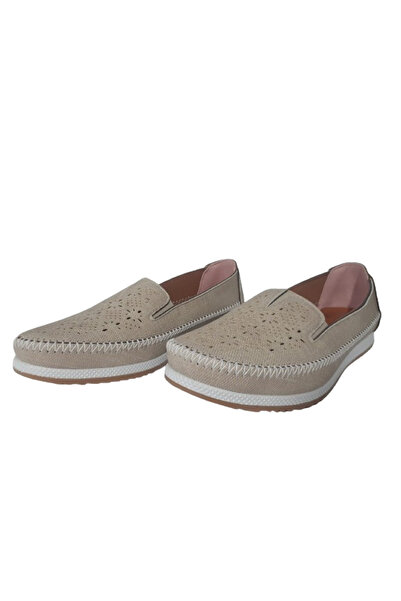 Ayzen Жіночі елегантні ортопедичні балетки з лазерним вирізом і 4 точками - кремові ayznn57-00