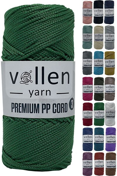 vollen yarn 600m Πολυεστερικό νήμα μακραμέ, νήμα Supla, νήμα τσάντας, νήμα βραχιολιών, μακραμέ, πράσινο 1,5mm-400gr