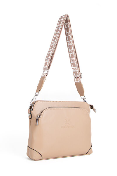 HNB ÇANTA Women's Mink Multi-Eye Cross Strap Shoulder Bag 034 Mink