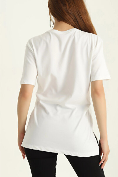 vuvutasarım Μπλουζάκι μονό ζέρσεϊ με γκρι δέσιμο στη μέση της νέας σεζόν