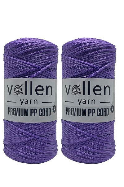 vollen yarn Premium Polyester Macrame Twine Σετ 2 2mm, μακραμέ Σχοινί, μακραμέ, σουπλά, τσάντα Σχοινί, λιλά, 400gr, 460mt