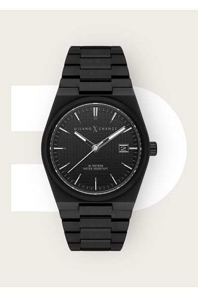 Milano X Change 5 Atm Waterproof Men's Wristwatch - Polycarbonate Case and Steel Cord