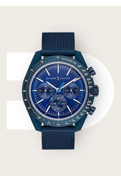 Milano X Change 5atm Polycarbonate Men's Watch, Active Functions and Straw Cord