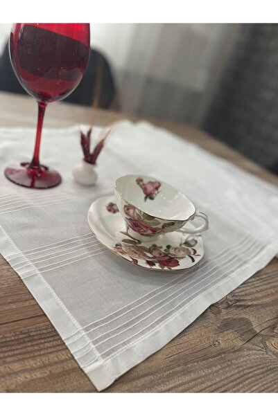 Casa di charme Monika Keten Runner Masa Bandı Masa Örtüsü 140x50 Cm