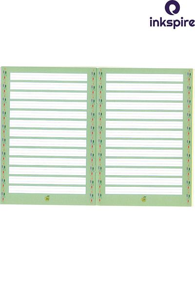 inkspire Bloc de scris frumos cu dungi verticale de dimensiune medie - 16,5x24 cm, 24 coli, 5 buc.